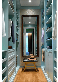 Параллельная гардеробная комната с большим зеркалом Юрга